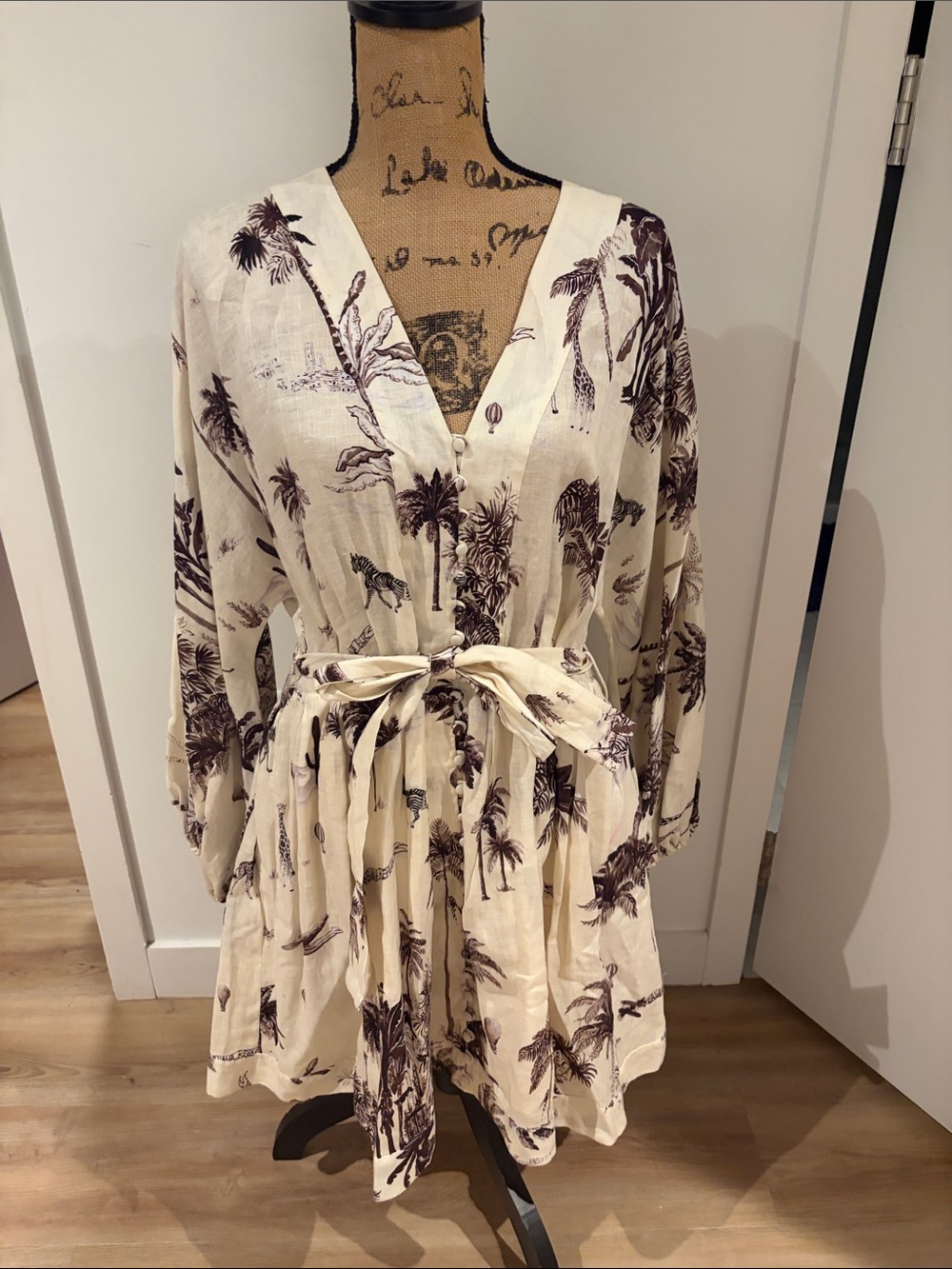 Banana Republic safari pattern Mini linen Dress